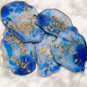 Unique shaped handmade coasters! Set of 5